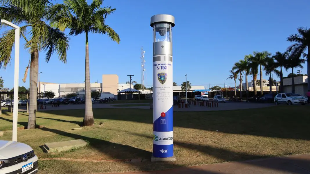 Foto de um totem de segurança em Aparecida de Goiânia