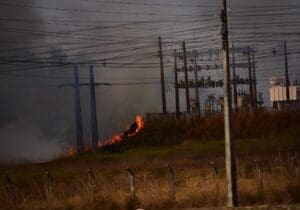 Foto do Incêndio em subestação da Equatorial.