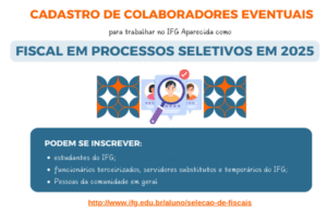 Arte do processo seletivo IFG.